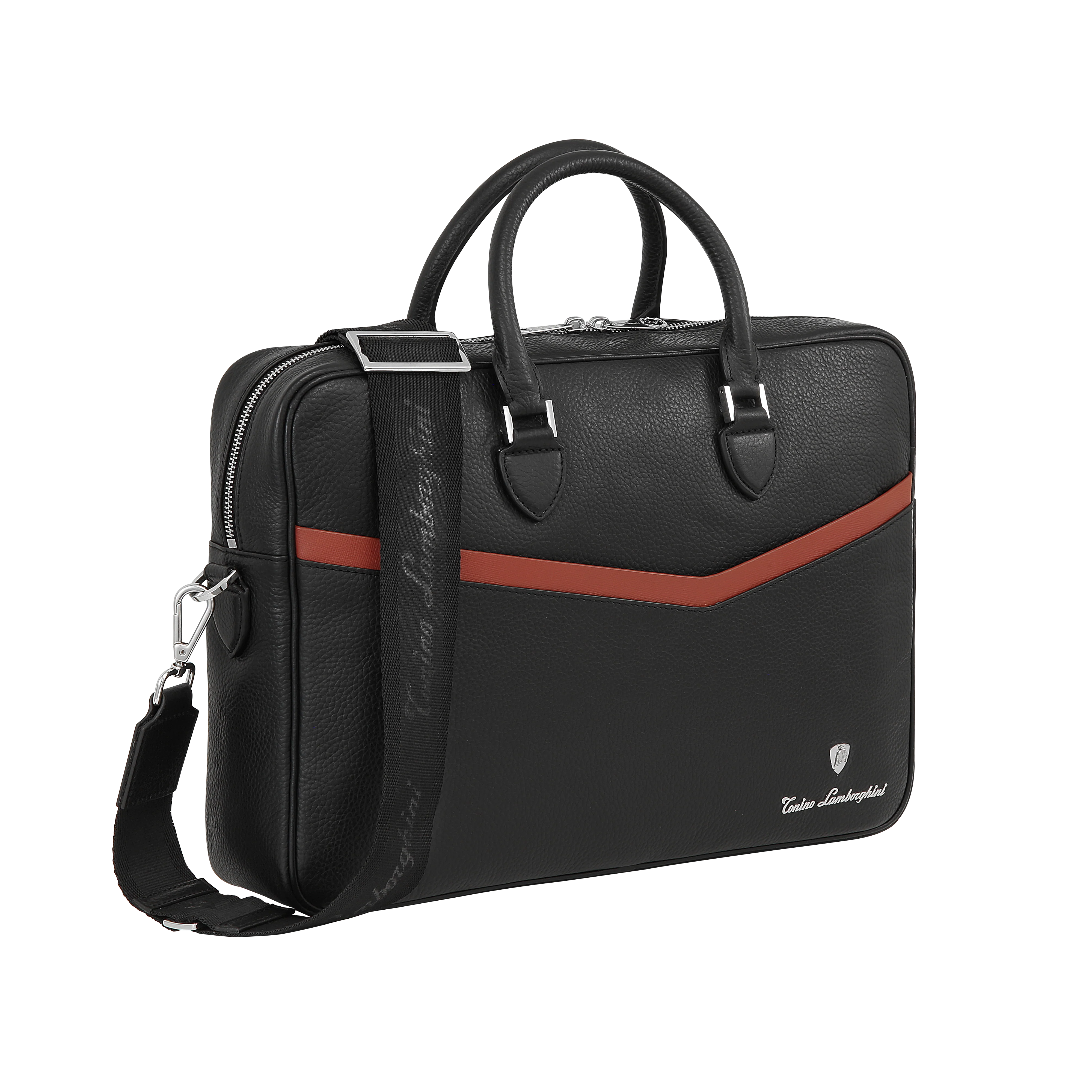 Double Handle Briefcase one compartment Velocità Black / Red - Image 3