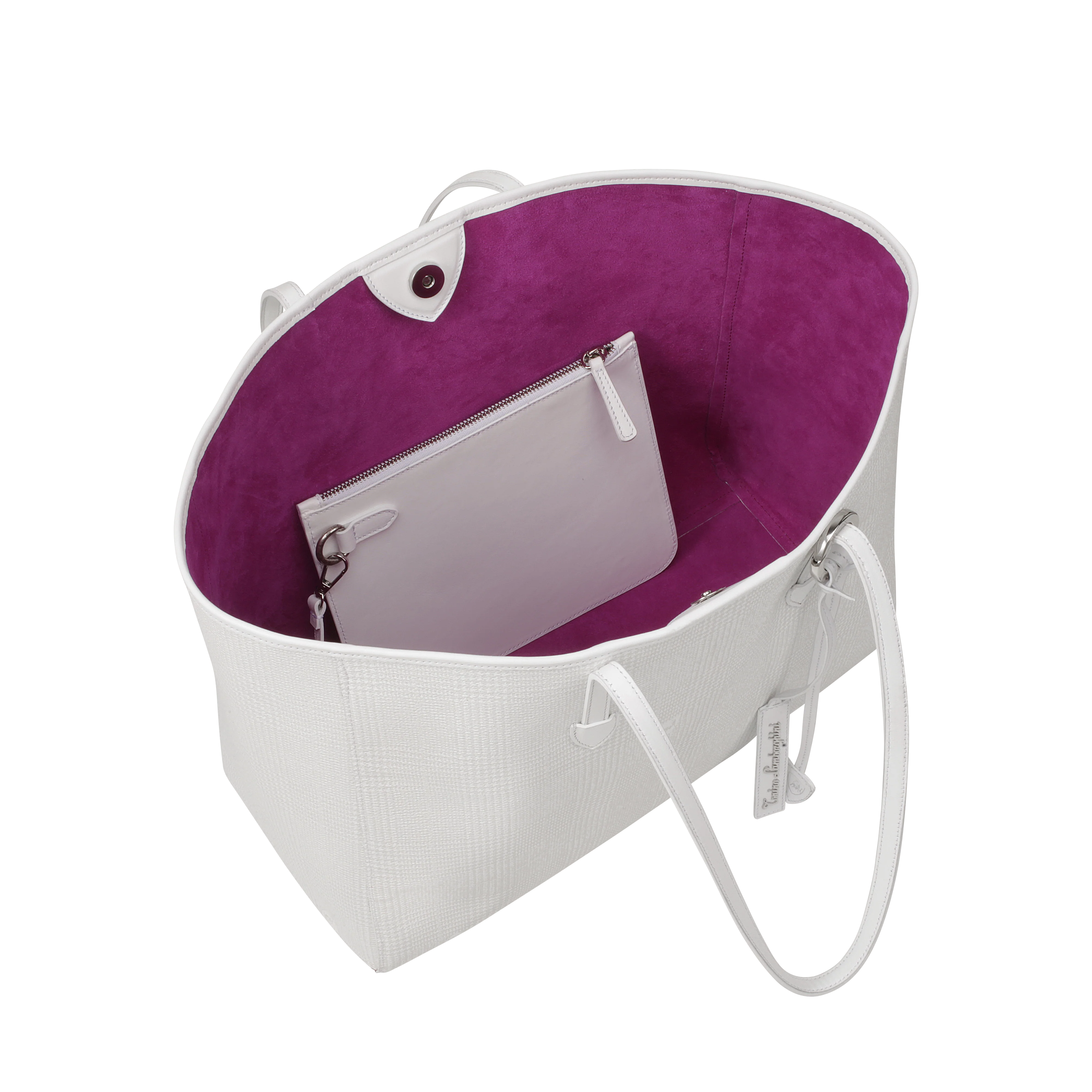 Large shopper bag Day by Day White Galles / Fuchsia - Image 2