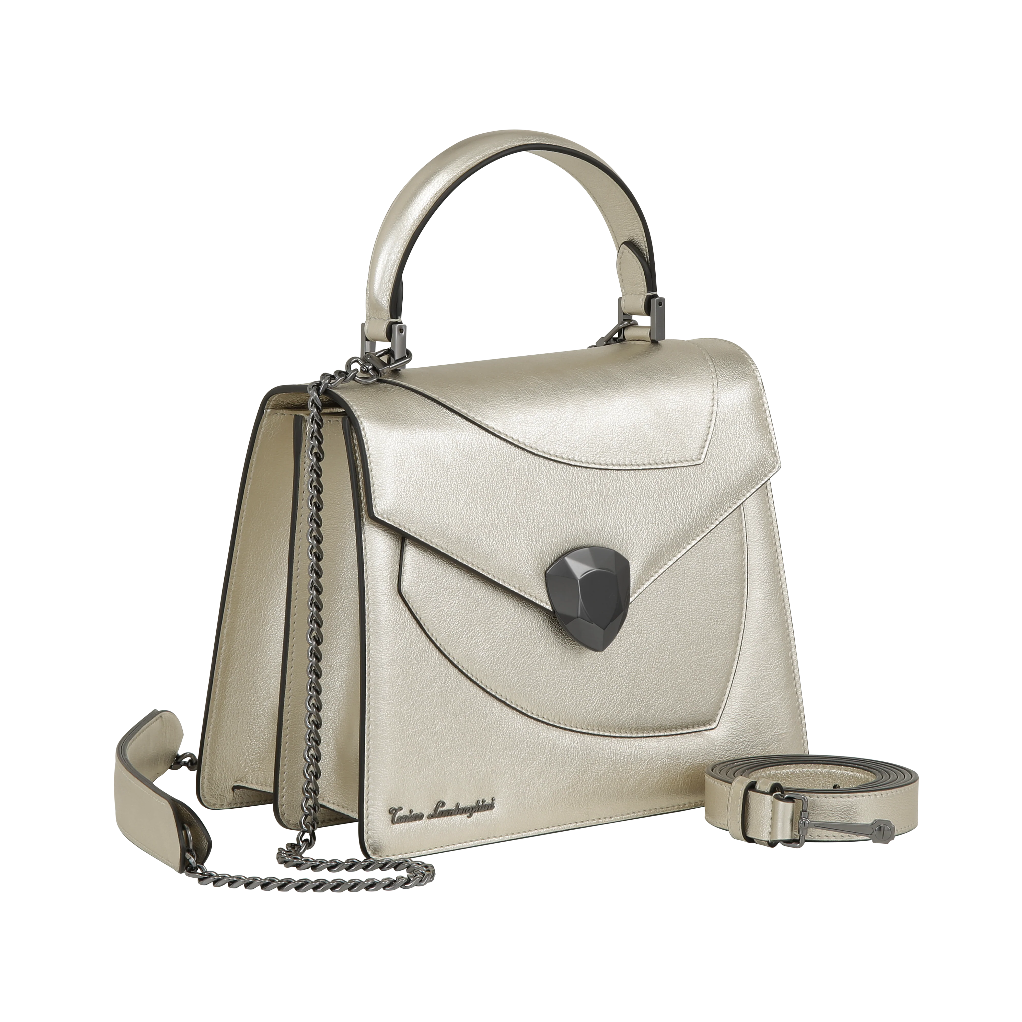 Shield Top Handle Bag Palladium - Image 3
