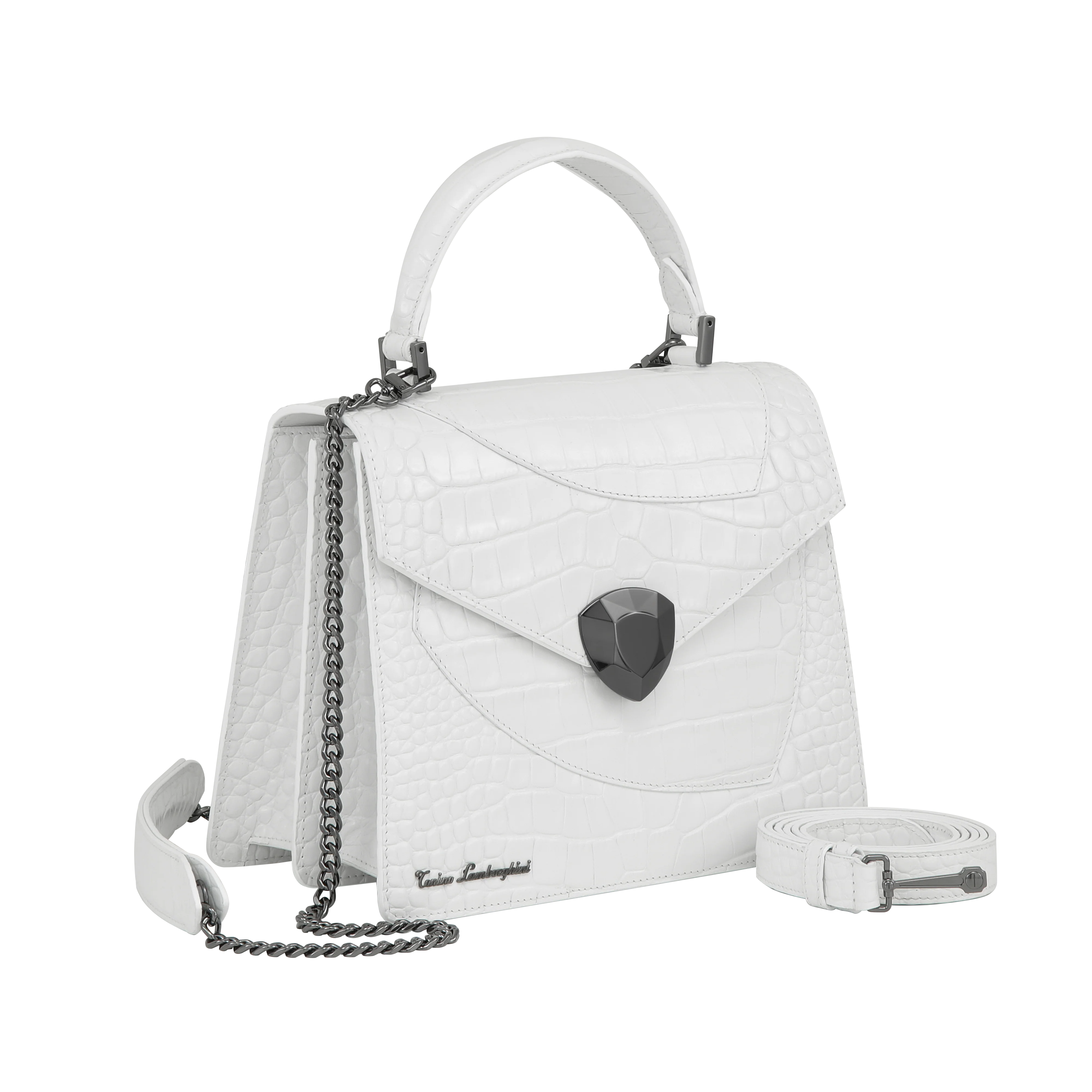 Shield Top Handle Bag White - Image 3